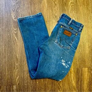 Wrangler Jeans Mens 31x32 Blue Slim Fit Cowboy Cut American Distressed 36MWZ